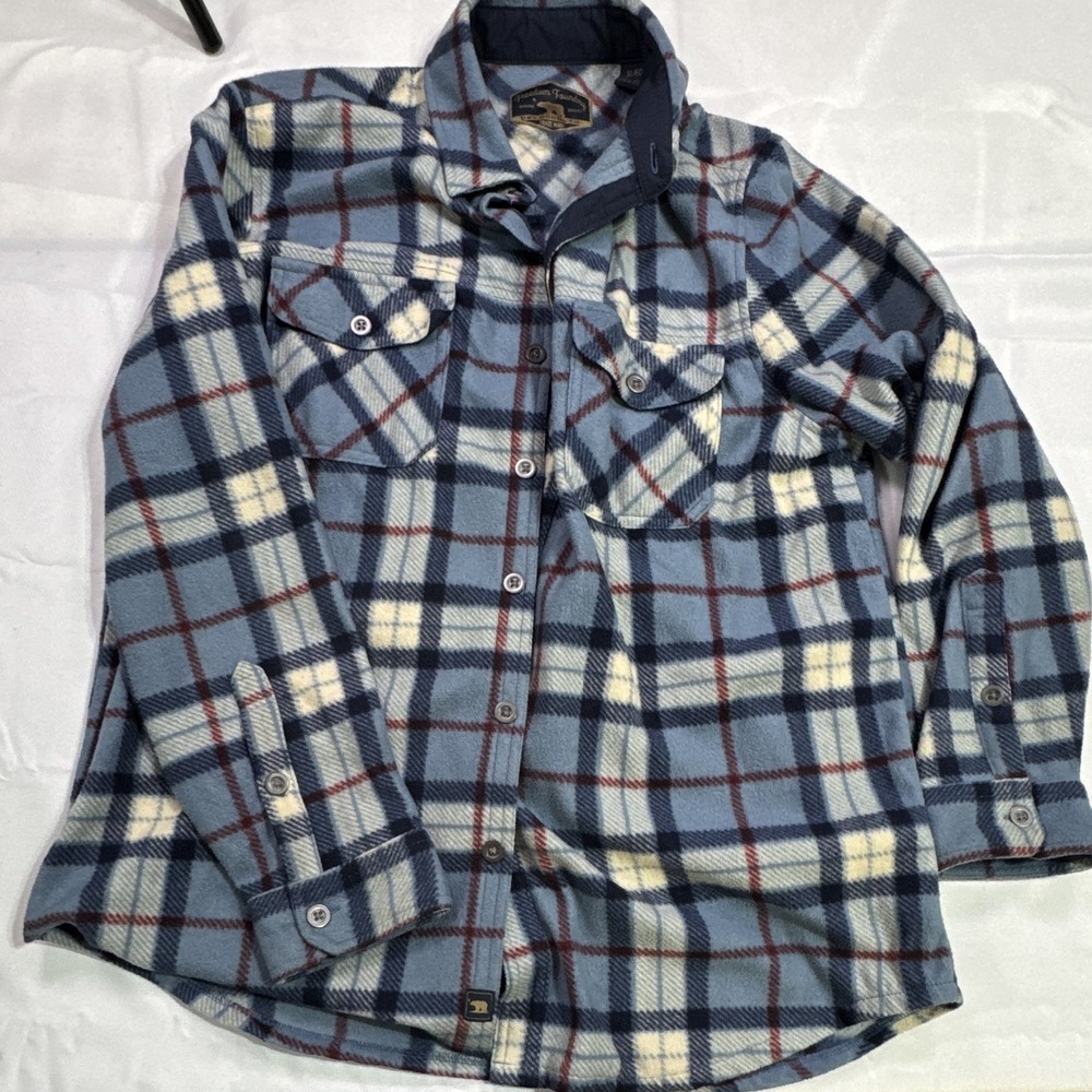 Freedom Foundry Fleece Lined Flannel Shirt Jacket Men's XL Blue Plaid Shacket